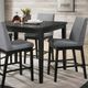 Furniture of America® Strom 5-Piece Dark Walnut Gray Counter Table Set-1