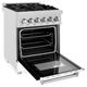 ZLINE Legacy 24" Satin Stainless Steel Pro Style Dual Fuel Range with White Matte Door-3