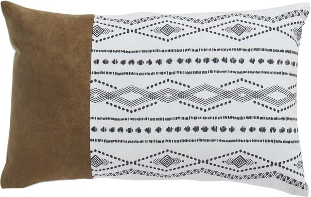 Signature Design by Ashley® Lanston Caramel/Black/White Pillow-0