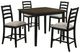 Elements International Tulane 5-Piece Beige/Black Dining Table Set-0