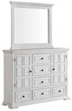Elements International Heather Rustic White Dresser and Mirror Set-0