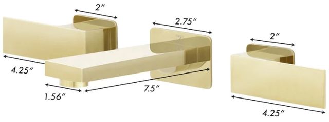 ZLINE Autograph Edition Bliss Polished Gold Wall Mount Bath Faucet-3