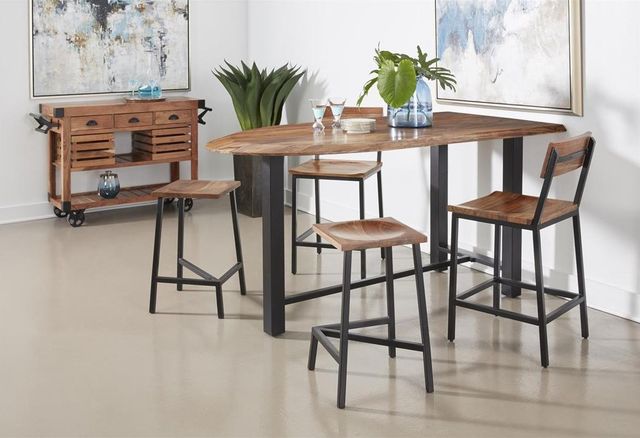 Coast2Coast Home™ Hill Crest Brown Counter Height Dining Table with Black Base-1