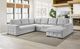 Mazin Furniture Geneva 4-Piece Light Gray Right-Arm Facing Pullout Sleeper Sectional and Storage Chaise-4