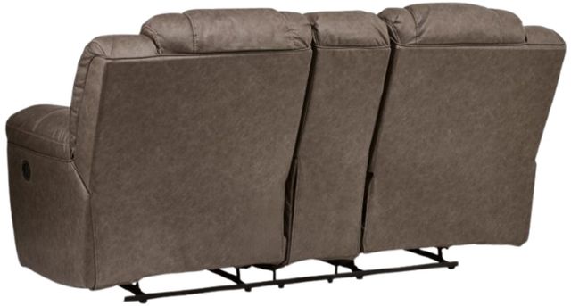 Signature Design by Ashley® Lowilla Driftwood Manual Reclining Loveseat with Console-3