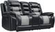 New Classic® Home Furnishings Nikko Black/Gray Manual Dual Reclining Console Loveseat-0
