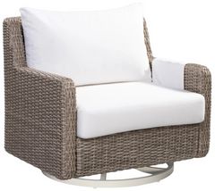 Flexsteel® Outdoor Vista Ivory/Warm Gray Swivel Tilt Chair
