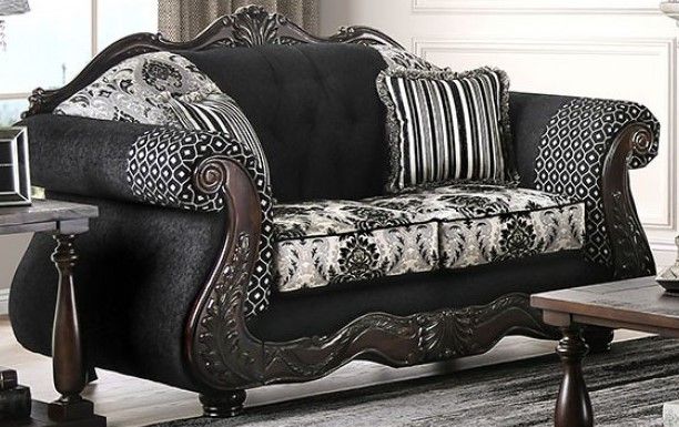 Furniture of America® Ronja 2-Piece Black Living Room Set-2