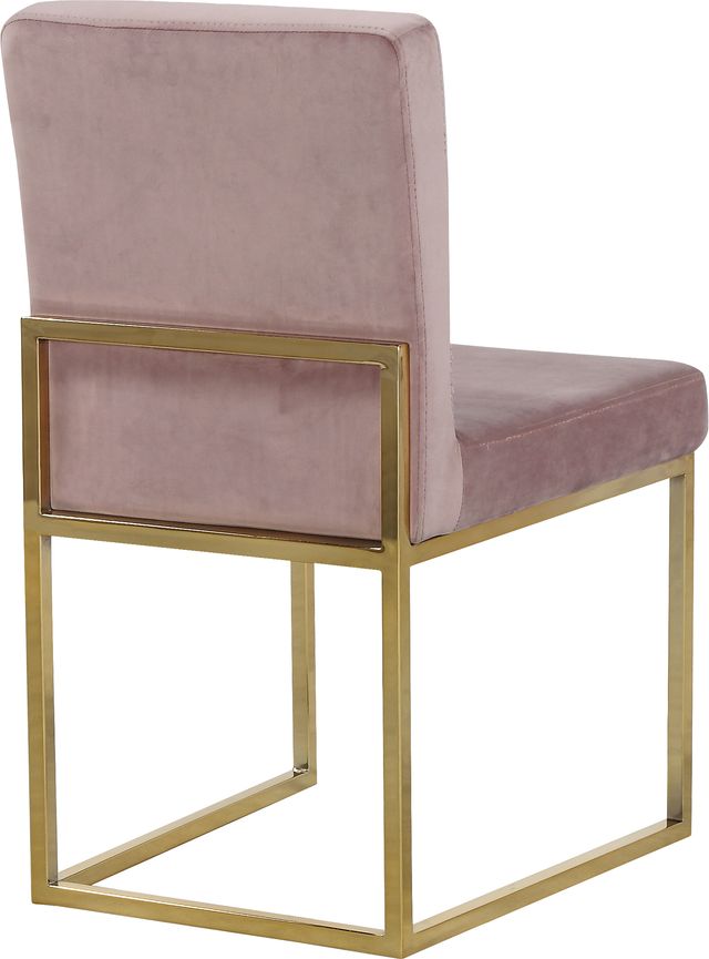 Meridian Furniture Giselle Pink/Gold Velvet Dining Chair-2