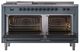 Ilve® Nostalgie II Noblesse 60'' Blue Gray Pro Style Dual Fuel Range with Burnished Trim-1