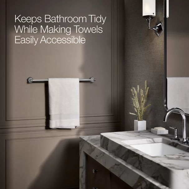 KOHLER® Occasion® Polished Chrome 24" Towel Bar-3