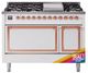 Ilve® Nostalgie II Noblesse 48'' Custom RAL Color Pro Style Dual Fuel Range with Copper Trim-0