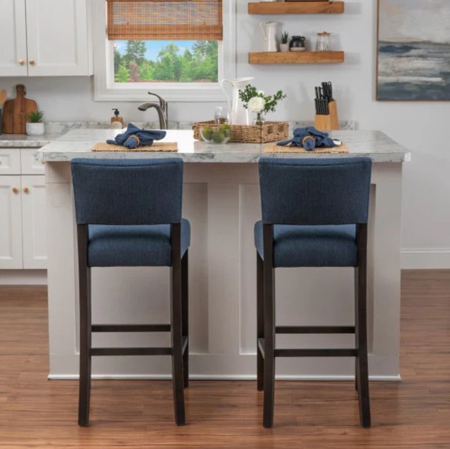Linon Kimmy 2-Piece Cobalt Bar Stool-1