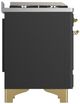 Ilve® Majestic III 48" Graphite Matte Pro Style Dual Fuel Natural Gas Range with French Top and Brass Trim-4