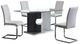 Global Furniture USA 5-Piece Dark Gray/White Dining Set-0