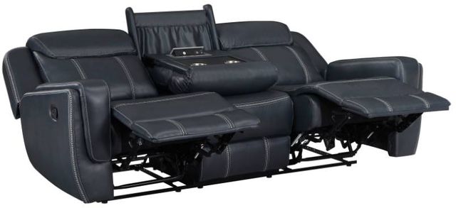 Homelegance® Littleton Blue Double Power Reclining Sofa-2