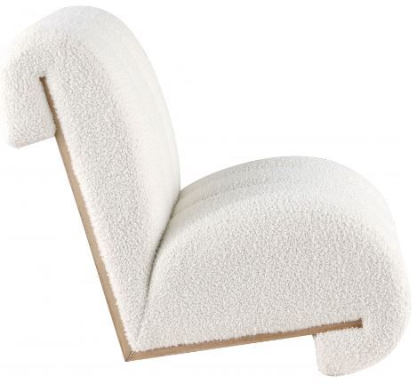 Meridian Furniture Swoon Cream/White Oak Faux Sheepskin Accent Chair-2