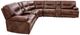 Furniture of America® Louella 7-Piece Brown Manual Reclining L-Shaped Sectional-0