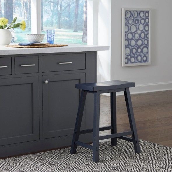 Liberty Furniture Creations II Navy 24" Sawhorse Counter Stool-1