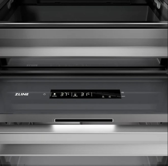 ZLINE 30 in. 16.7 Cu. Ft. Column Refrigerator in Black Stainless