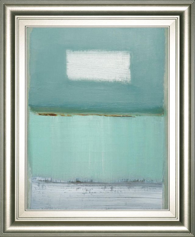 Classy Art “Azure 1” By Caroline Gold Blue 22 in. x 26 in. Framed Print Wall Art-0