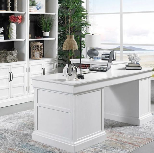Parker House® Shoreham Effortless White Pedestal Desk-1