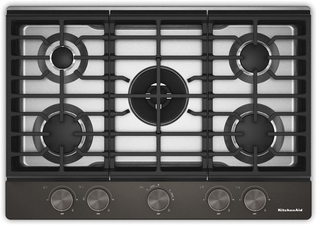 KitchenAid® 30" Black Ore Gas Cooktop with 5 Burners and Integrated Wok Grate-0