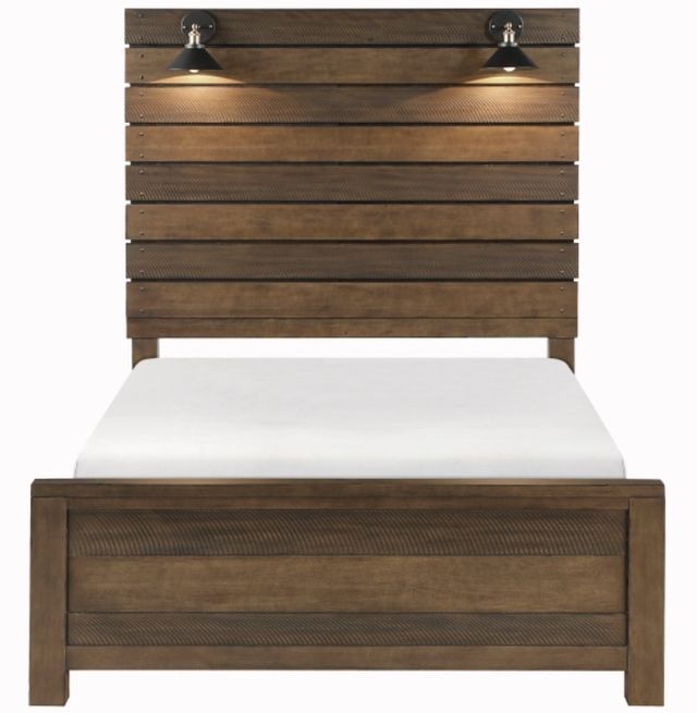 Mazin Furniture Conway Antique Brown Eastern King Bed-3