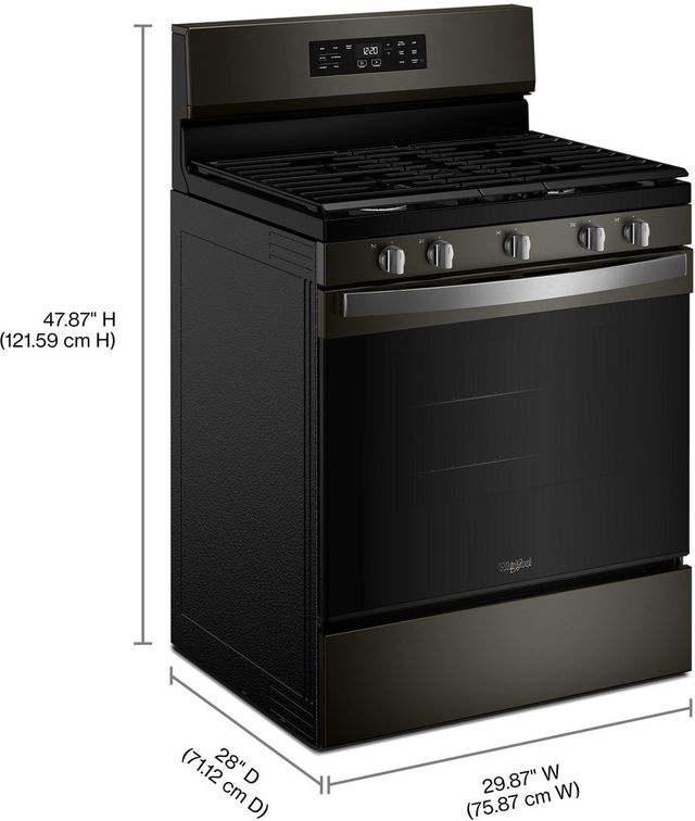 Whirlpool® 30" Black Stainless Steel Freestanding Gas Range with Air Cooking Technology and Steam Clean-2