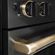 ZLINE Designer Collection Paramount 36" 5.2 Cu. Ft. Black Satin Stainless Steel Dual Fuel Range with Matte Black and Champagne Bronze Accents-5