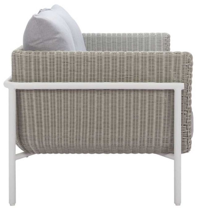 Zuo® Modern Frais Gray/White Aluminum Fabric Outdoor Loveseat-2