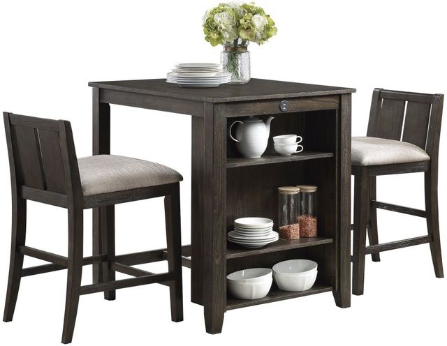 Mazin Furniture Daye 3 Piece Brown Cherry Counter Height Set-0