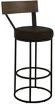 International Furniture Direct Xel-Ha Dark Hay Brown/Blacksmithing Black/Brown 30" Barstool-0