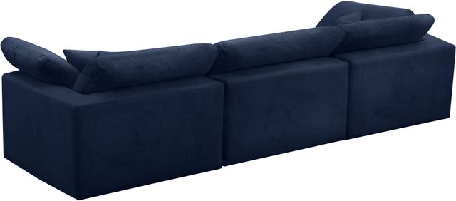 Meridian Furniture Cozy Navy Velvet 119" Cloud Modular Sofa-1
