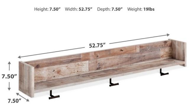 Signature Design by Ashley® Neilsville Whitewash Wall Mounted Coat Rack with Shelf-2