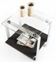BDI Stream™ 1646 Glass top Side Table with Charcoal Stained Ash Glass Shelve-1