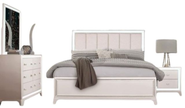 Steve Silver Co. Cassie 4-Piece Pearl Queen Panel Bedroom Set-0