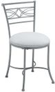 HH2 Home Dutton Chrome/White Metal Vanity Stool-0