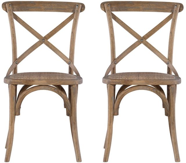 Linon Hyde 2-Piece Gray Wash Dining Side Chair Set-3