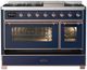 Ilve® Majestic III 48" Midnight Blue Pro Style Dual Fuel Natural Gas Range with Triple Glass Door and Copper Trim-4