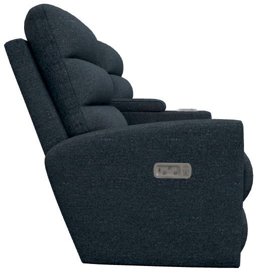 La-Z-Boy® Liam Navy Power Wall Reclining Loveseat with Console and Headrest-3