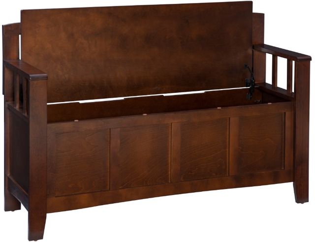 Linon Cynthia Walnut Storage Bench-3