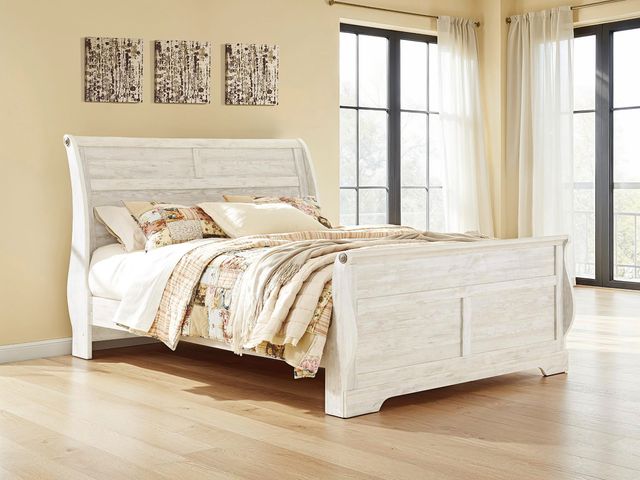 Signature Design by Ashley® Willowton Whitewash King Sleigh Bed-1