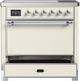 Ilve® Majestic III 36" Antique White Pro Style Induction Range with Solid Door and Chrome Trim-3
