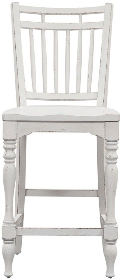 Liberty Furniture Magnolia Manor Antique White Spindle Back Counter Chair-2