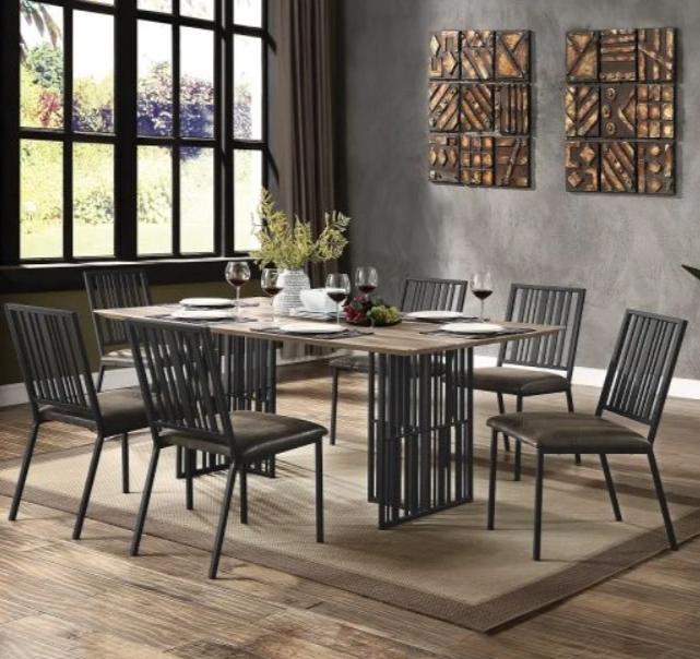 ACME Furniture Zudora 2-Piece Black Upholstered Dining Side