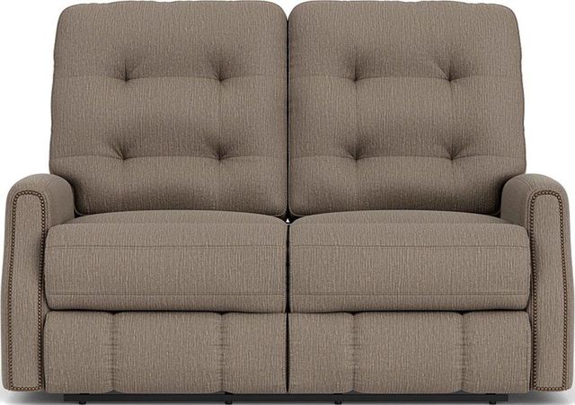 Flexsteel® Devon Brown Pewter Reclining Loveseat-1