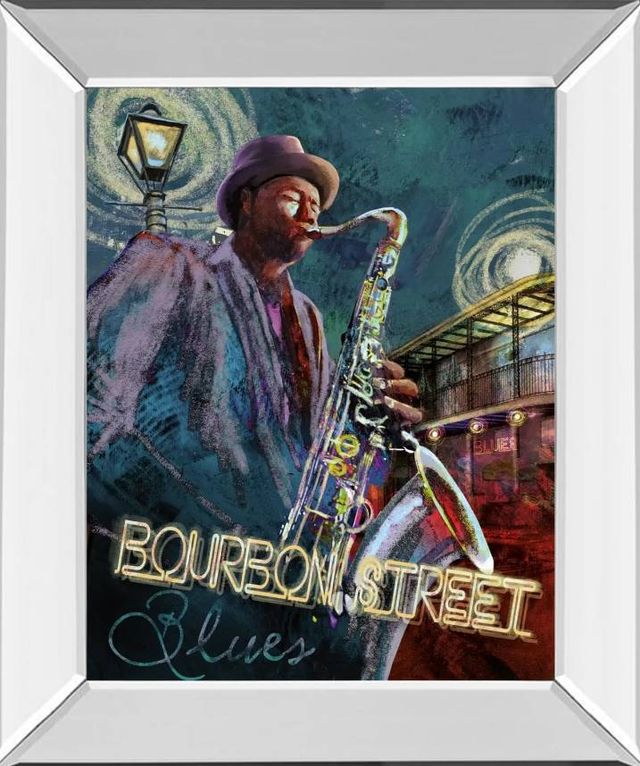 Classy Art Bourbon Street Blues by Conrad Knutsen Mirrored Frame Wall Art-0