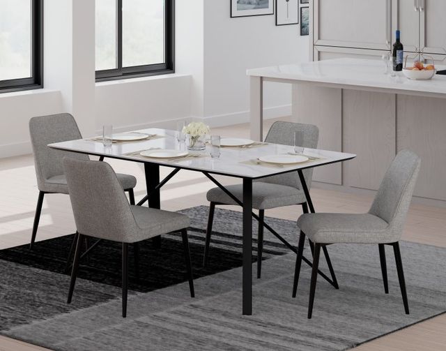 Emerald Home Trista 2-Piece Gray Upholstered Dining Chair Set-1