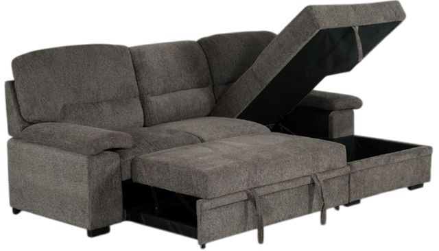 American Wholesale Furniture Romano 2-Piece Charcoal Right-Arm Facing Sleeper Sectional and Chaise-1
